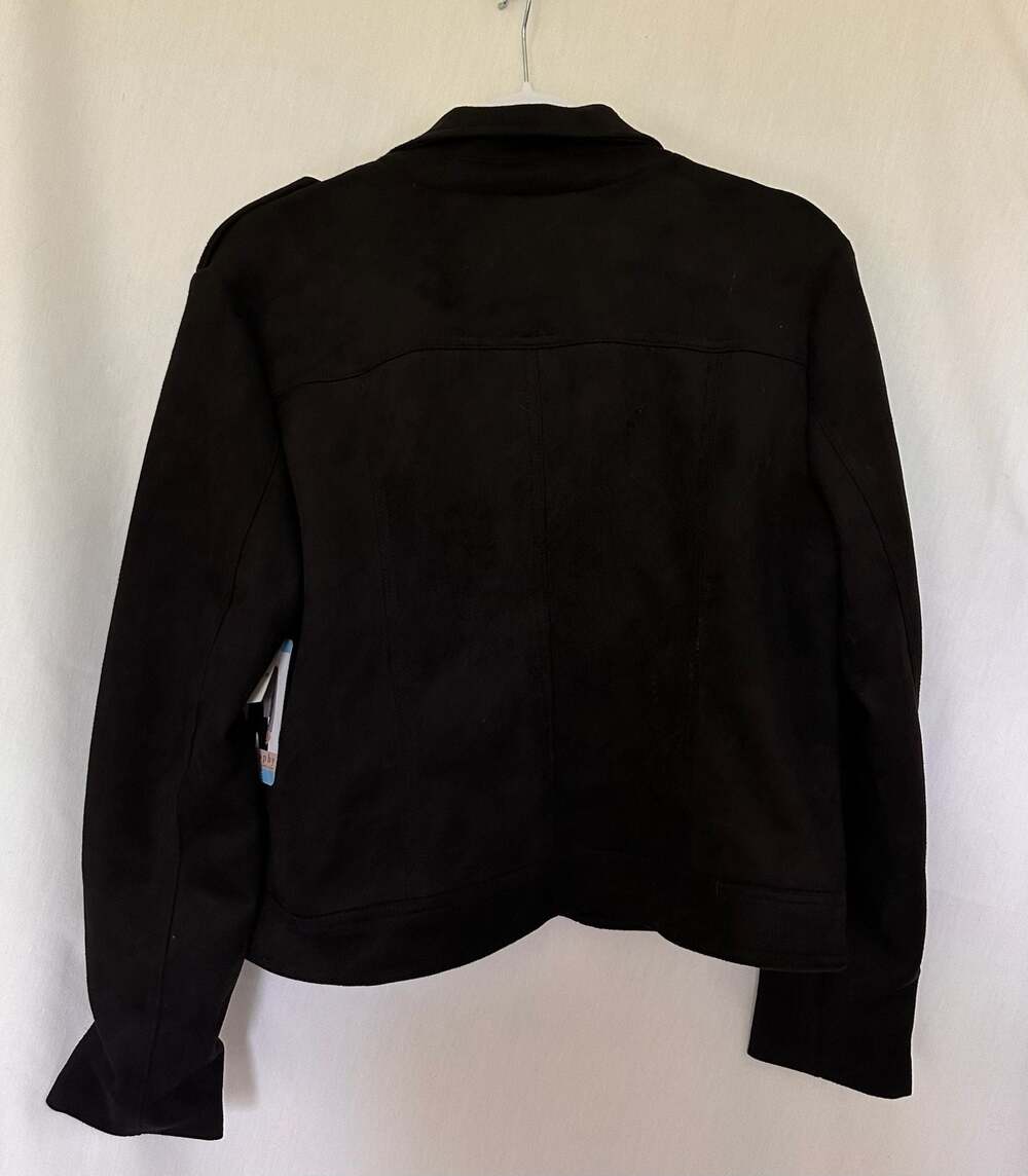 Philosophy Black Faux Suede Moto Jacket NWT - Size L - Picture 4 of 4